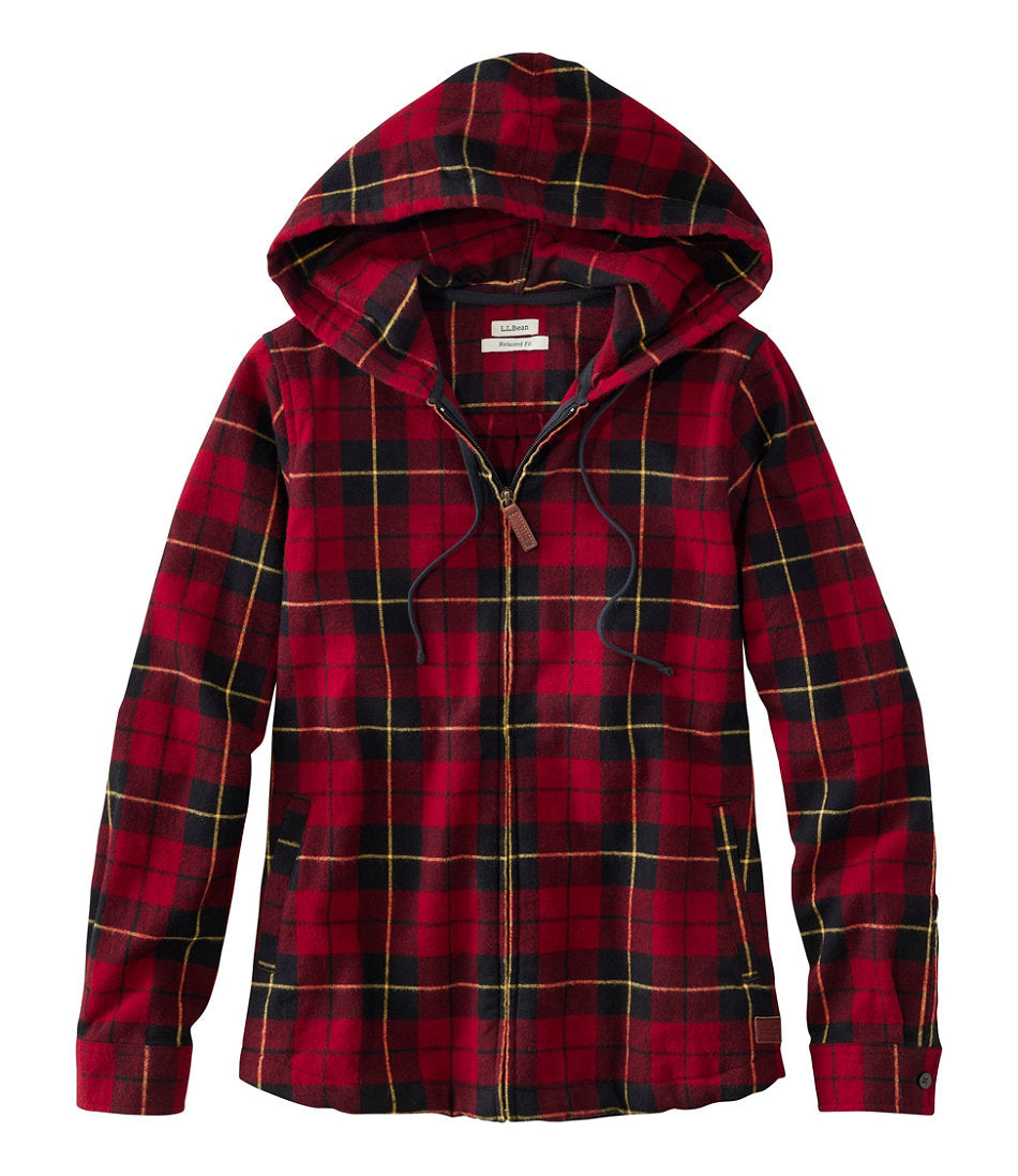 Women's Scotch Plaid Flannel Shirt, Relaxed Zip Hoodie | L.L.Bean sale