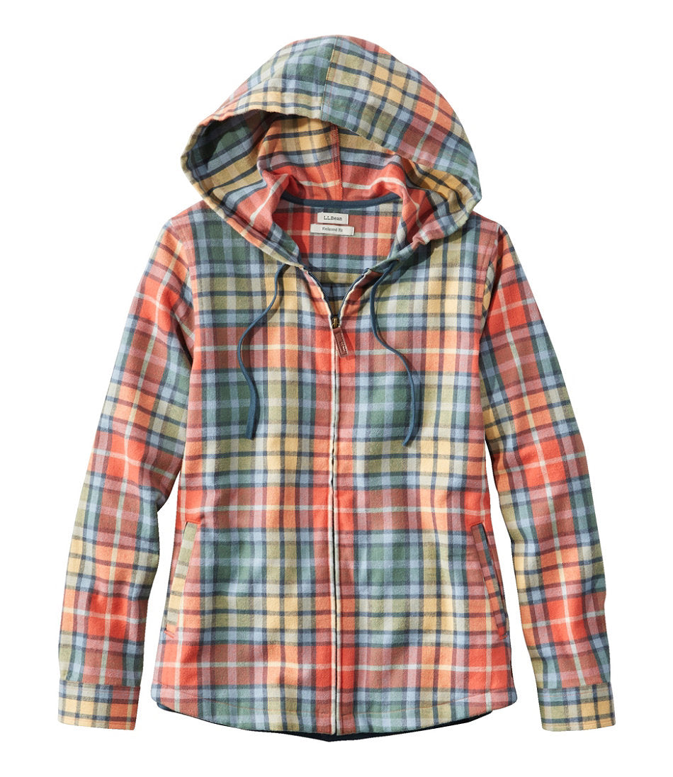 Women's Scotch Plaid Flannel Shirt, Relaxed Zip Hoodie | L.L.Bean sale