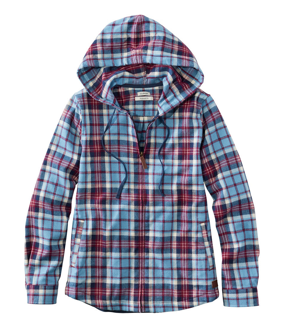 Women's Scotch Plaid Flannel Shirt, Relaxed Zip Hoodie | L.L.Bean sale