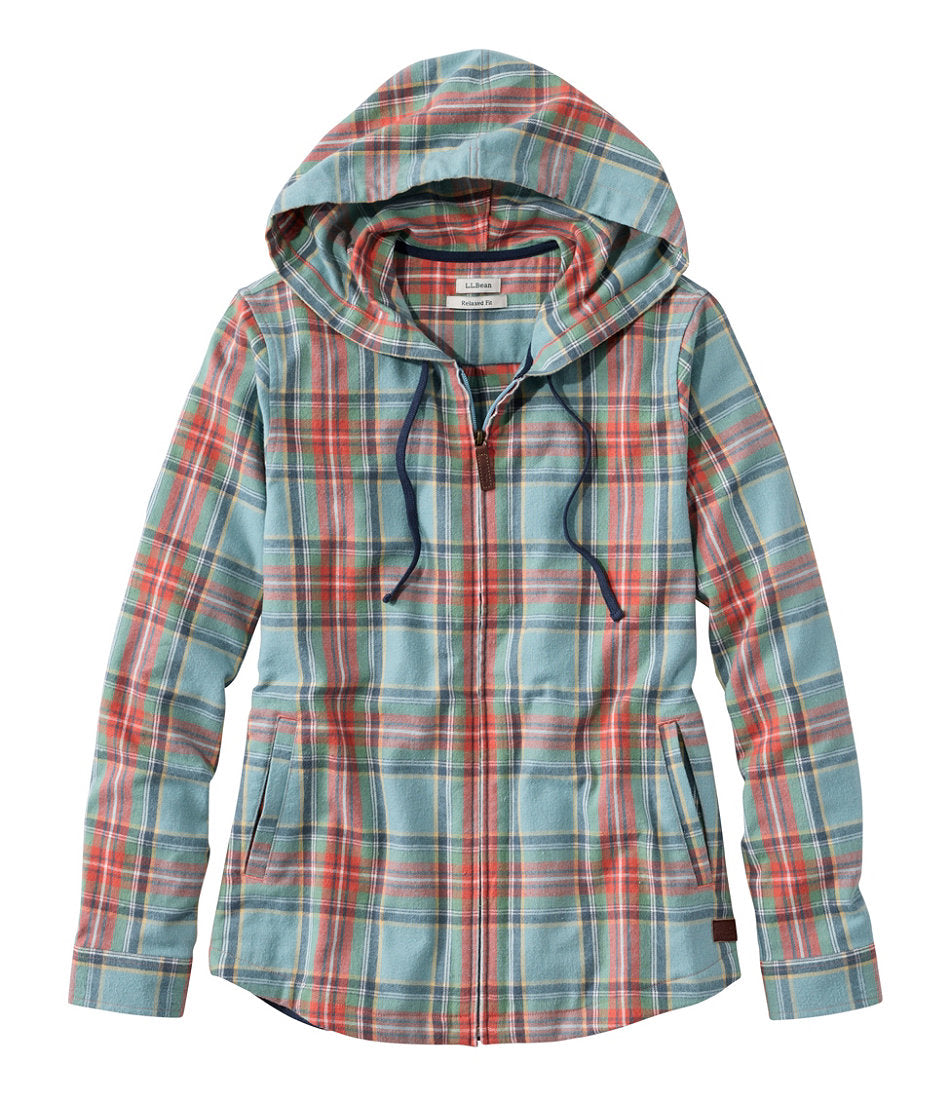 Women's Scotch Plaid Flannel Shirt, Relaxed Zip Hoodie | L.L.Bean sale