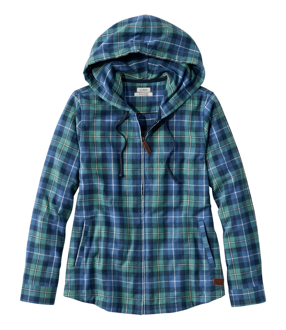 Women's Scotch Plaid Flannel Shirt, Relaxed Zip Hoodie | L.L.Bean sale
