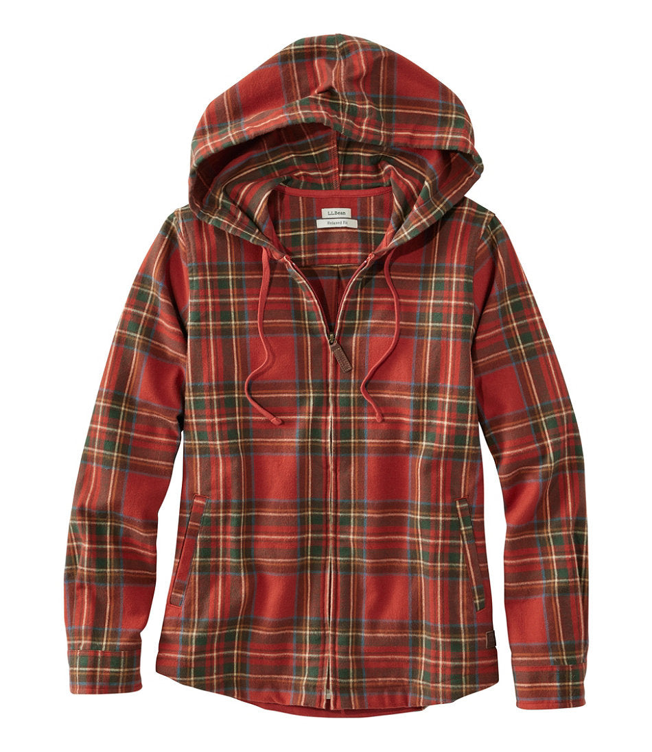 Women's Scotch Plaid Flannel Shirt, Relaxed Zip Hoodie | L.L.Bean sale