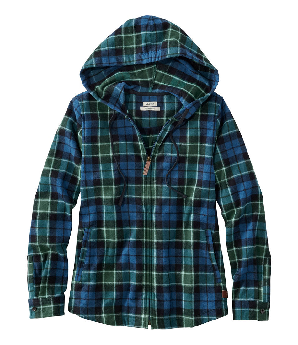 Women's Scotch Plaid Flannel Shirt, Relaxed Zip Hoodie | L.L.Bean sale