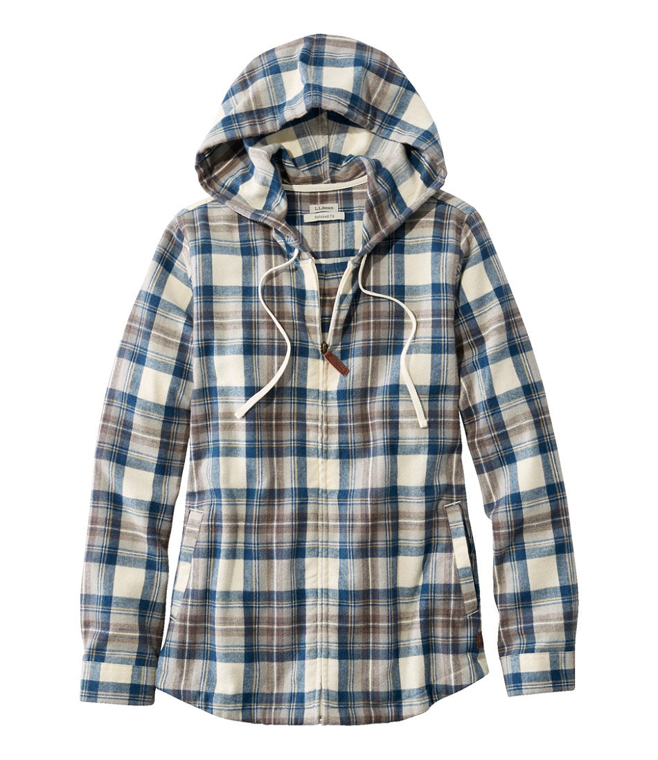 Women's Scotch Plaid Flannel Shirt, Relaxed Zip Hoodie | L.L.Bean sale