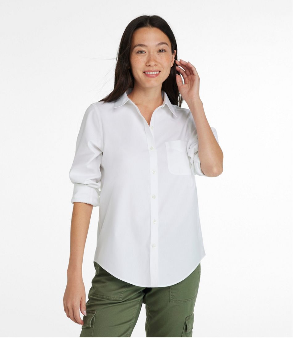 Women's Wrinkle-Free Pinpoint Oxford Shirt, Long-Sleeve Relaxed Fit | L.L.Bean for sale