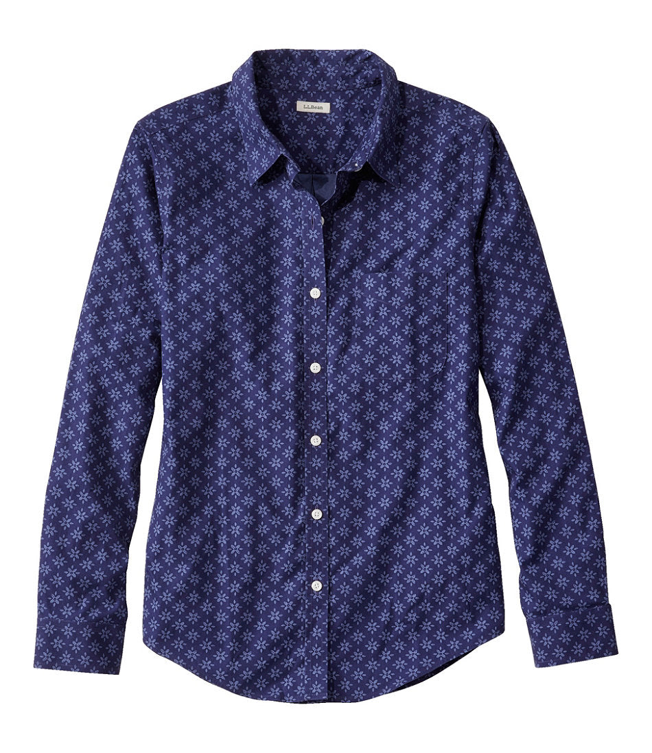 Women's Wrinkle-Free Pinpoint Oxford Shirt, Relaxed Fit Long-Sleeve Print | L.L.Bean online