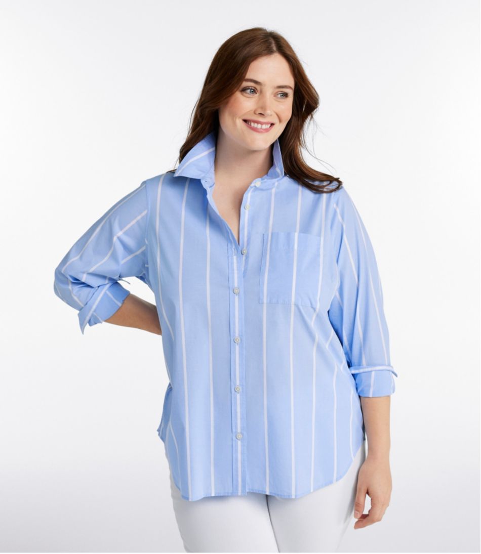 Women's Essential Cotton Poplin Shirt, Long-Sleeve | L.L.Bean for sale