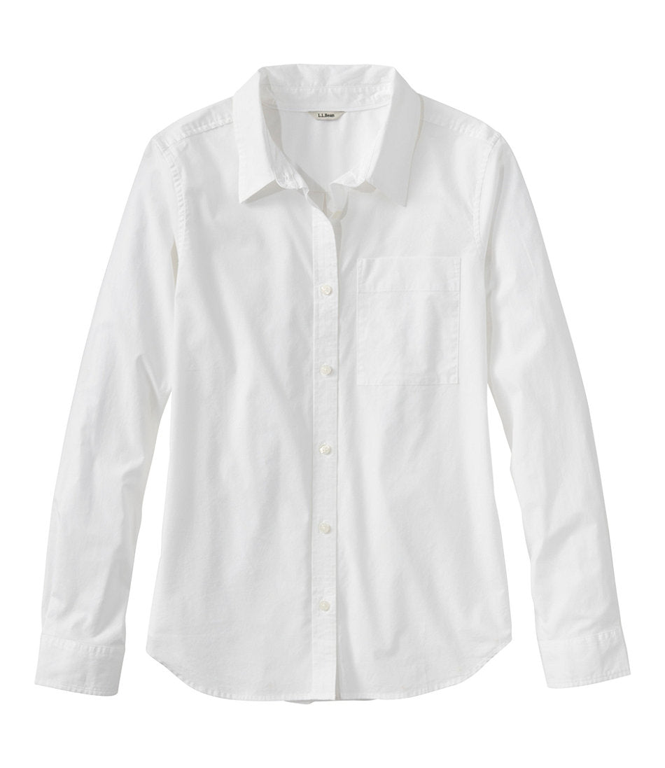 Women's Essential Cotton Poplin Shirt, Long-Sleeve | L.L.Bean for sale