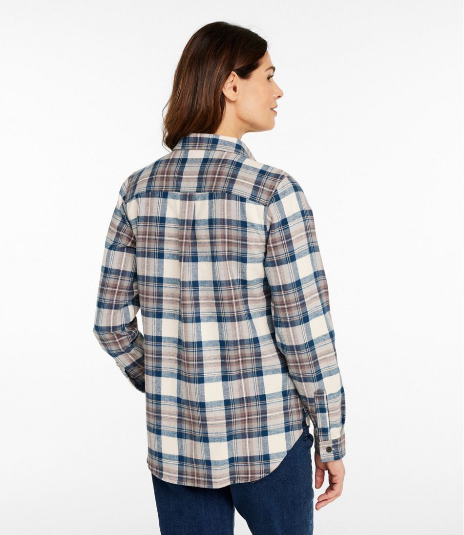 Women's Scotch Plaid Flannel Shirt, Quarter-Zip | L.L.Bean on sale