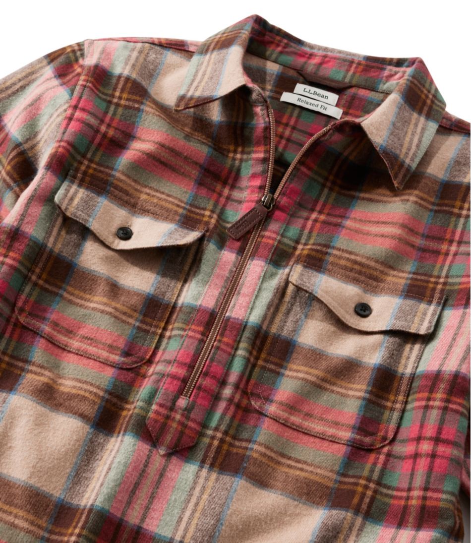 Women's Scotch Plaid Flannel Shirt, Quarter-Zip | L.L.Bean on sale