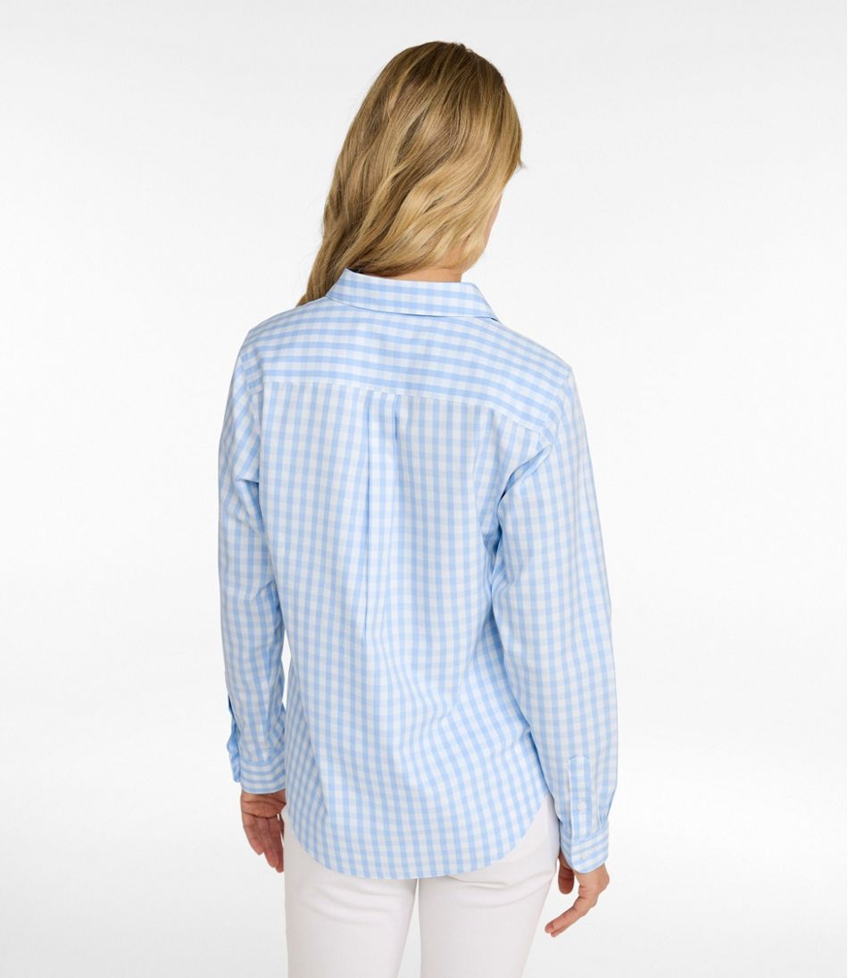 Women's Wrinkle-Free Pinpoint Oxford Shirt, Long-Sleeve Relaxed Fit Plaid | L.L.Bean near me