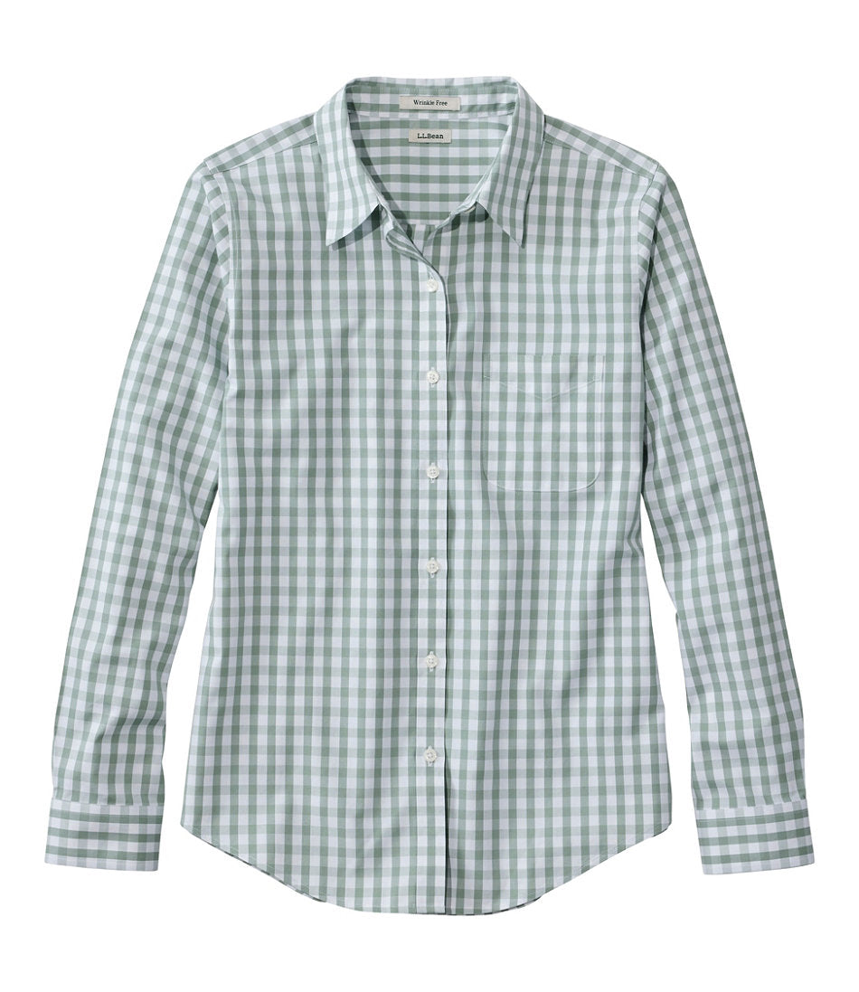 Women's Wrinkle-Free Pinpoint Oxford Shirt, Long-Sleeve Relaxed Fit Plaid | L.L.Bean near me