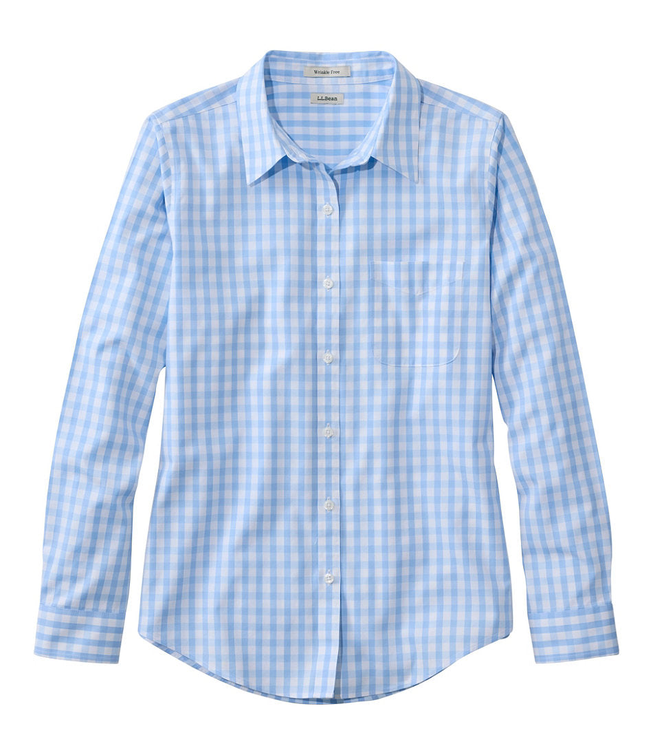 Women's Wrinkle-Free Pinpoint Oxford Shirt, Long-Sleeve Relaxed Fit Plaid | L.L.Bean near me