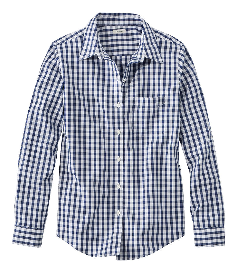 Women's Wrinkle-Free Pinpoint Oxford Shirt, Long-Sleeve Relaxed Fit Plaid | L.L.Bean near me