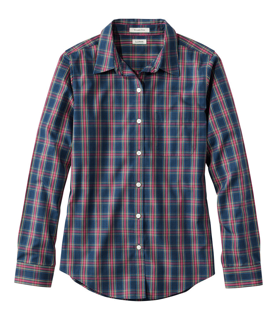 Women's Wrinkle-Free Pinpoint Oxford Shirt, Long-Sleeve Relaxed Fit Plaid | L.L.Bean near me