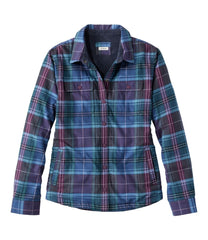 Women's Fleece-Lined Flannel Shirt, Snap-Front Plaid | L.L.Bean outlet