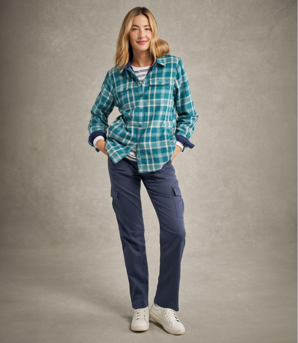 Women's Fleece-Lined Flannel Shirt, Snap-Front Plaid | L.L.Bean outlet