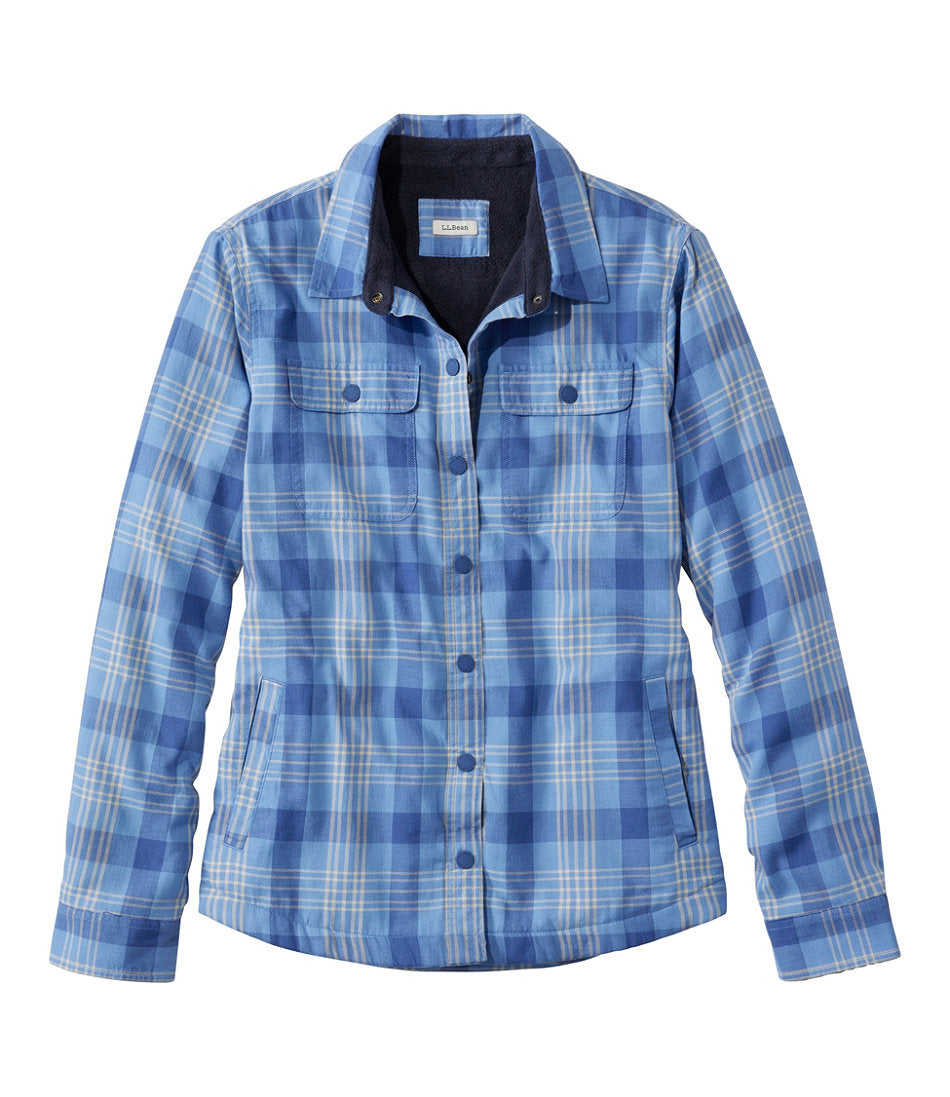 Women's Fleece-Lined Flannel Shirt, Snap-Front Plaid | L.L.Bean outlet