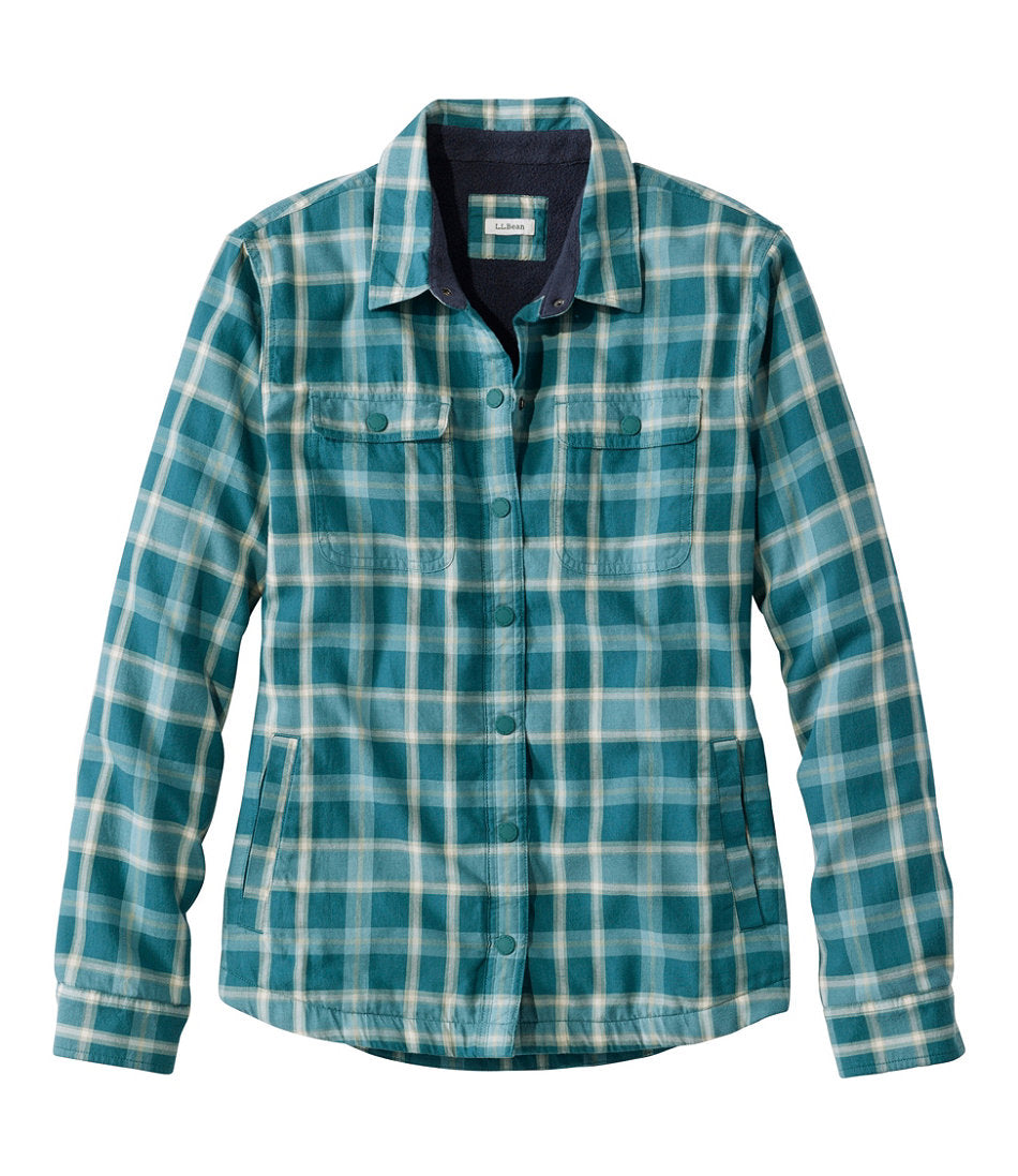 Women's Fleece-Lined Flannel Shirt, Snap-Front Plaid | L.L.Bean outlet