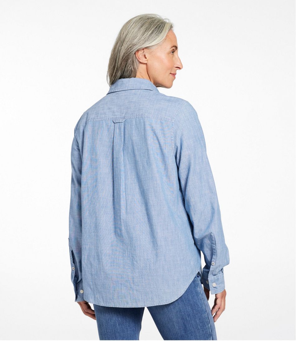 Women's Essential Cotton Shirt, Chambray Long Sleeve | L.L.Bean near me