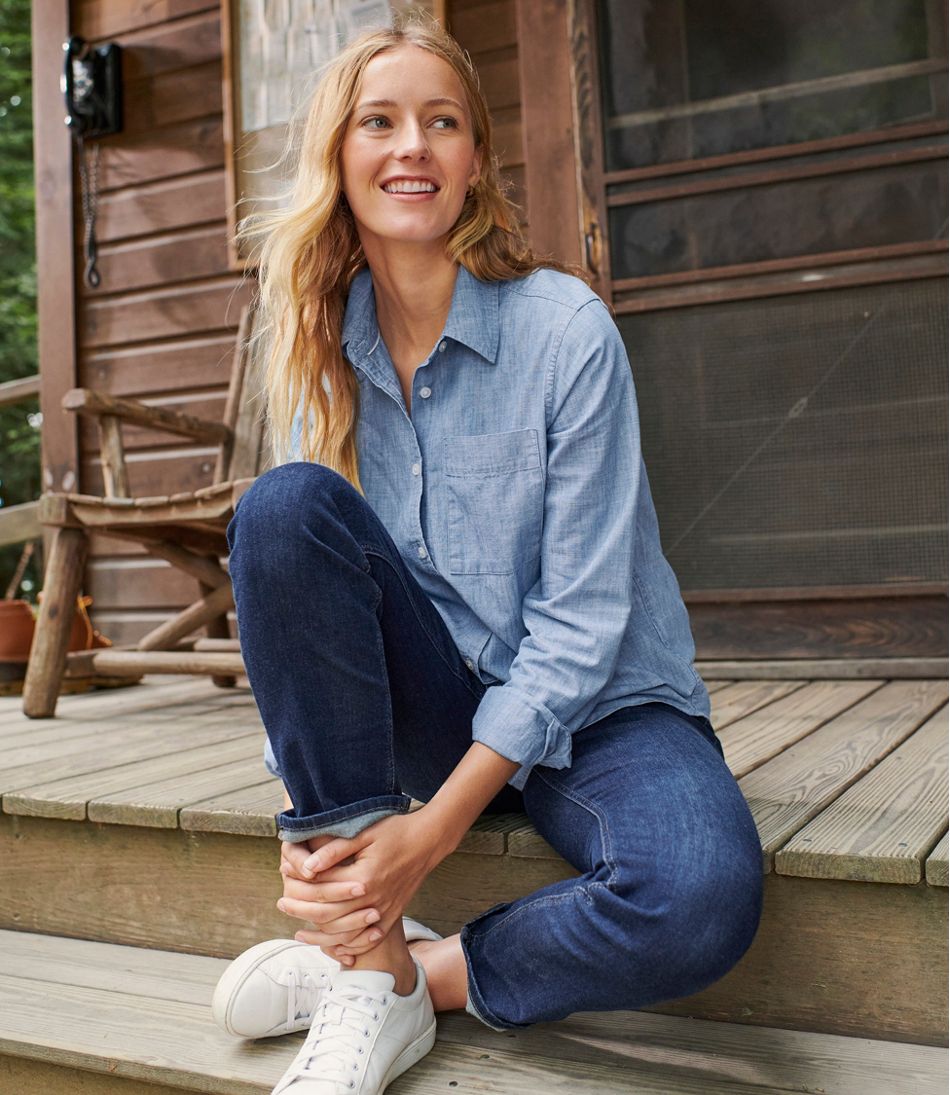 Women's Essential Cotton Shirt, Chambray Long Sleeve | L.L.Bean near me