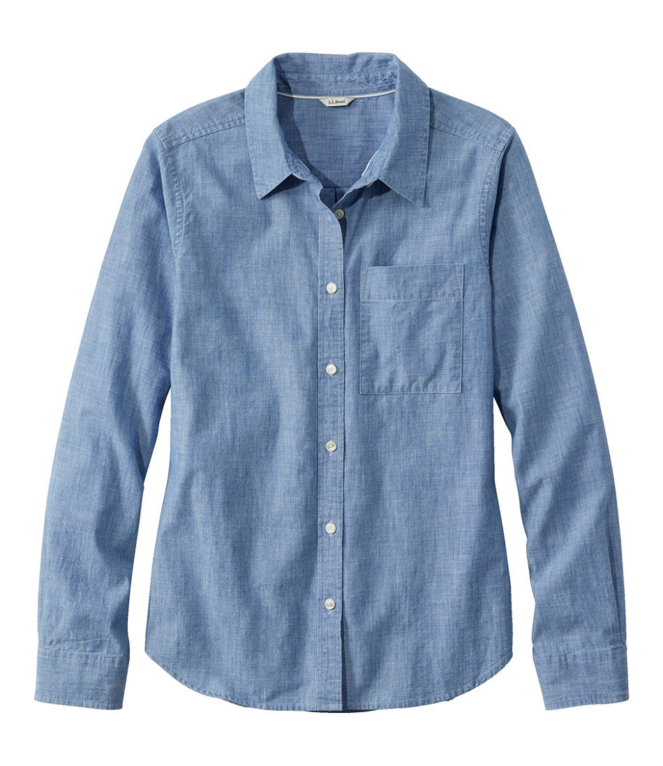 Women's Essential Cotton Shirt, Chambray Long Sleeve | L.L.Bean near me