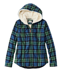 Women's Scotch Plaid Flannel Shirt, Sherpa-Lined Zip Hoodie | L.L.Bean sale