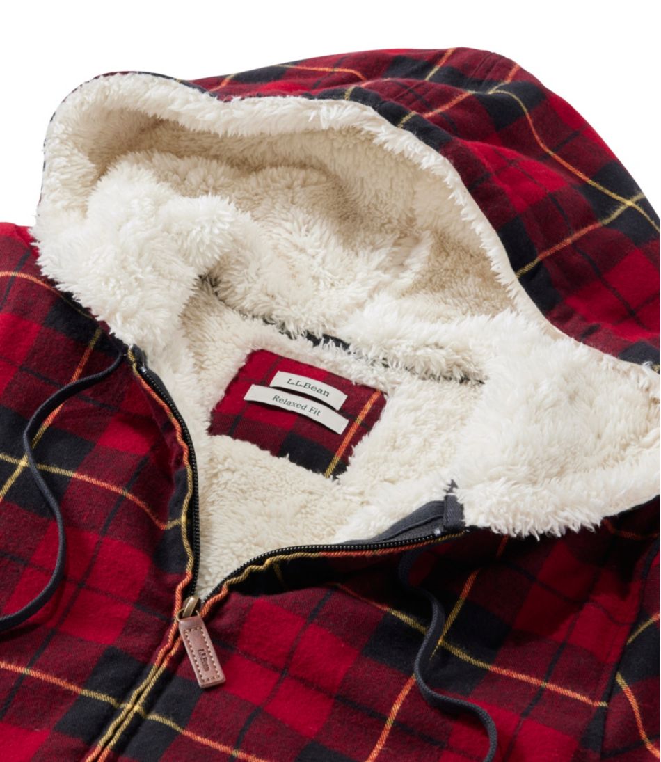 Women's Scotch Plaid Flannel Shirt, Sherpa-Lined Zip Hoodie | L.L.Bean sale
