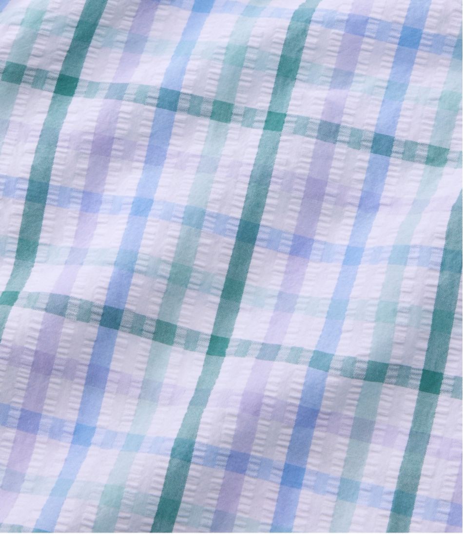 Women's Vacationland Seersucker Shirt, Short-Sleeve Popover Plaid | L.L.Bean on sale