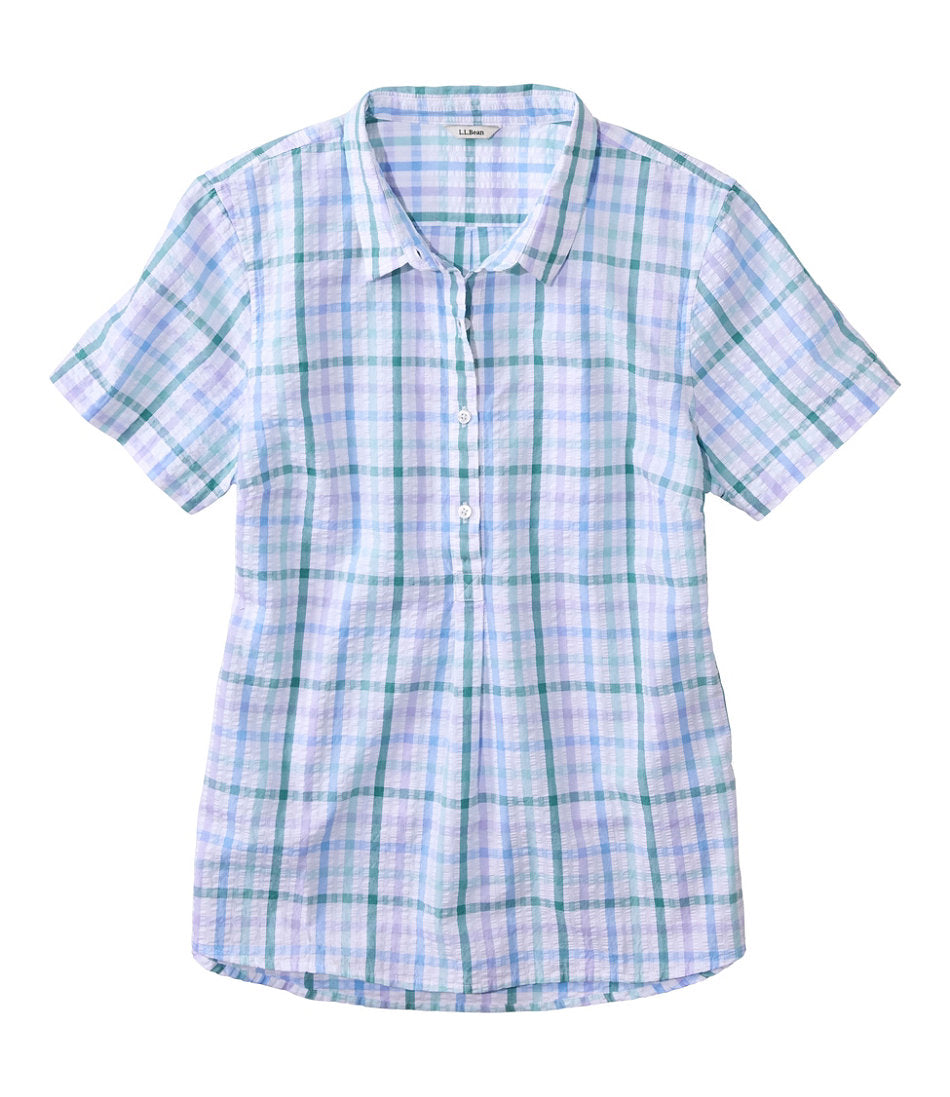 Women's Vacationland Seersucker Shirt, Short-Sleeve Popover Plaid | L.L.Bean on sale