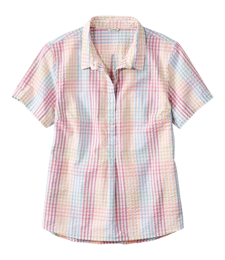 Women's Vacationland Seersucker Shirt, Short-Sleeve Popover Plaid | L.L.Bean on sale