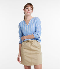 Women's Premium Washable Linen Shirt, Splitneck Stripe | L.L.Bean for sale