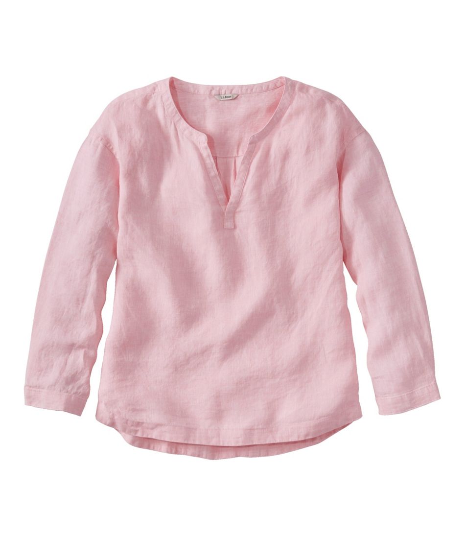 Women's Premium Washable Linen Shirt, Splitneck | L.L.Bean on sale