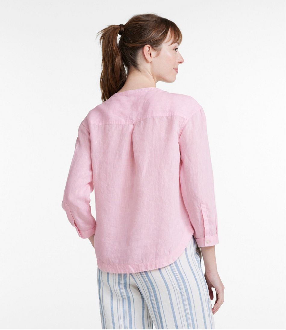Women's Premium Washable Linen Shirt, Splitneck | L.L.Bean on sale