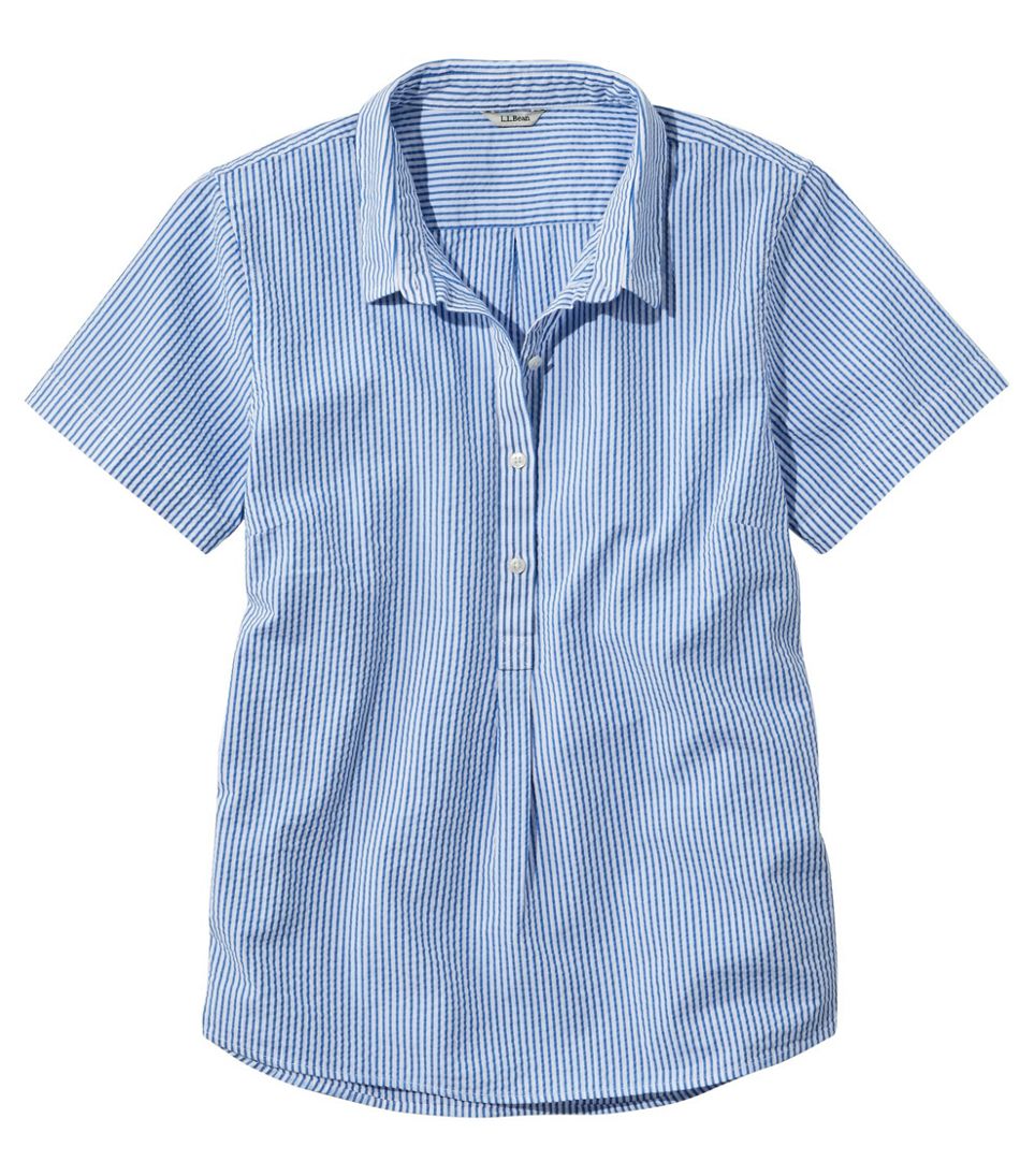 Women's Vacationland Seersucker Shirt, Short-Sleeve Popover Stripe | L.L.Bean near me