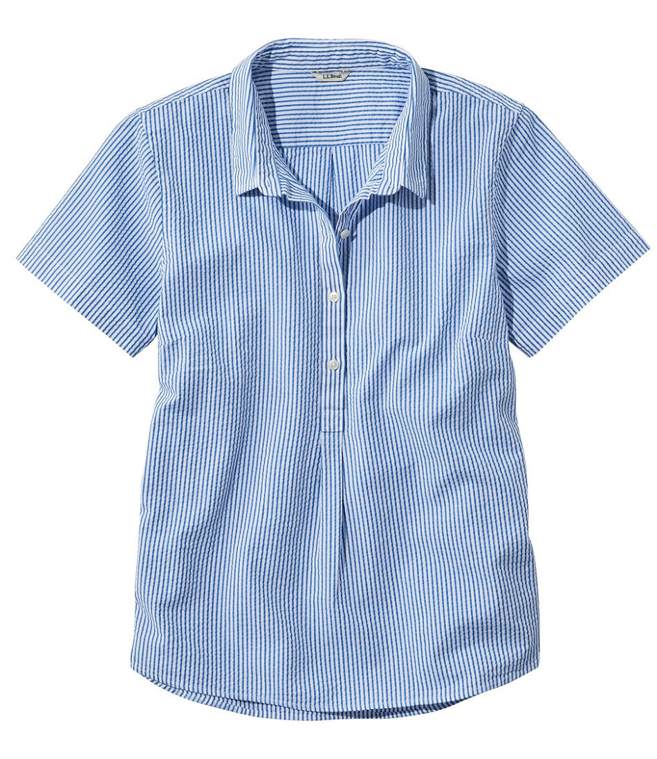 Women's Vacationland Seersucker Shirt, Short-Sleeve Popover Stripe | L.L.Bean near me