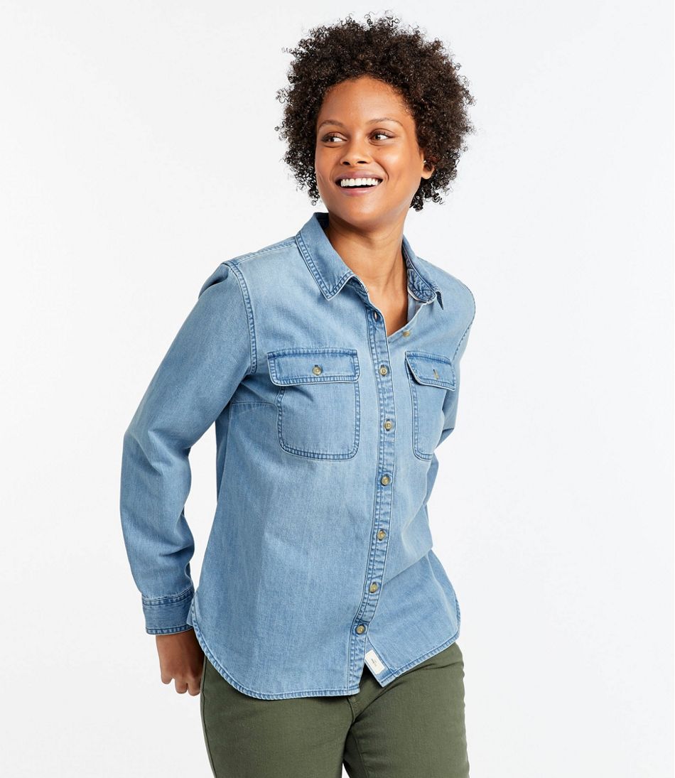 Women's L.L. Bean Heritage Washed Denim Shirt, Long-Sleeve | L.L.Bean on sale