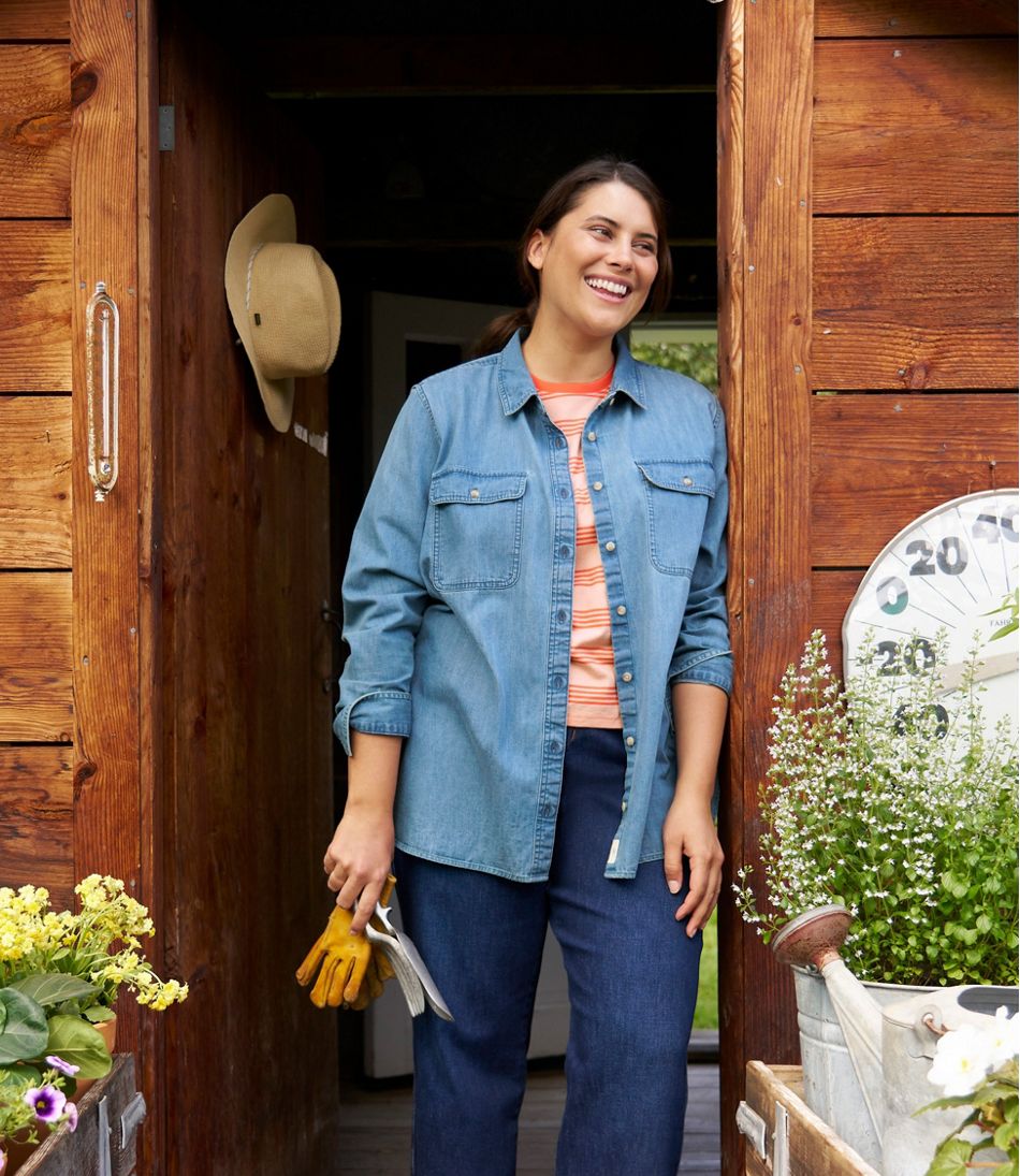Women's L.L. Bean Heritage Washed Denim Shirt, Long-Sleeve | L.L.Bean on sale
