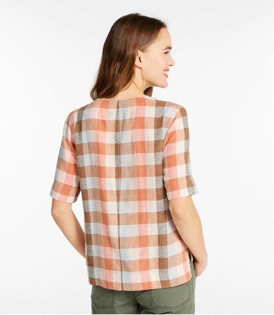 Women's Signature Linen-Blend Splitneck Shirt, Short-Sleeve | L.L.Bean near me