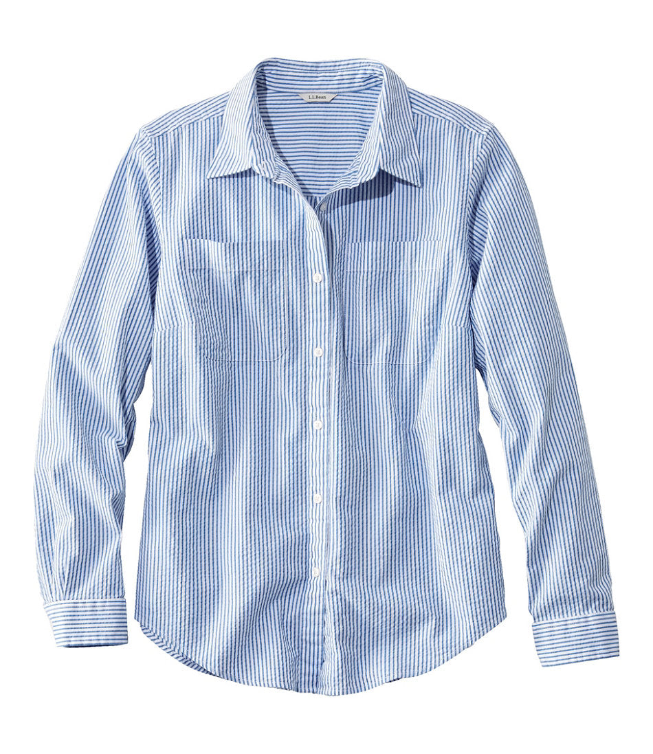 Women's Vacationland Seersucker Shirt, Long-Sleeve | L.L.Bean outlet