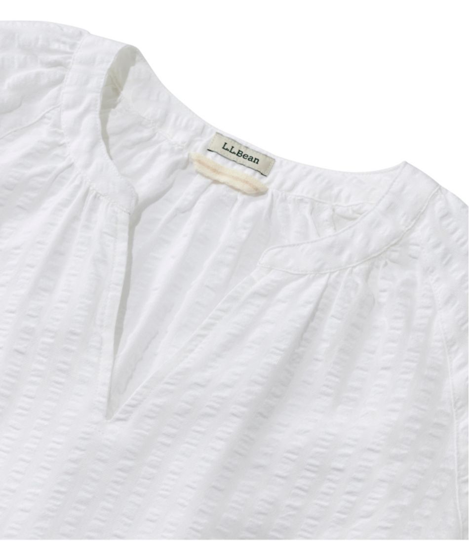 Women's Bean's Seacoast Seersucker Splitneck Shirt | L.L.Bean sale