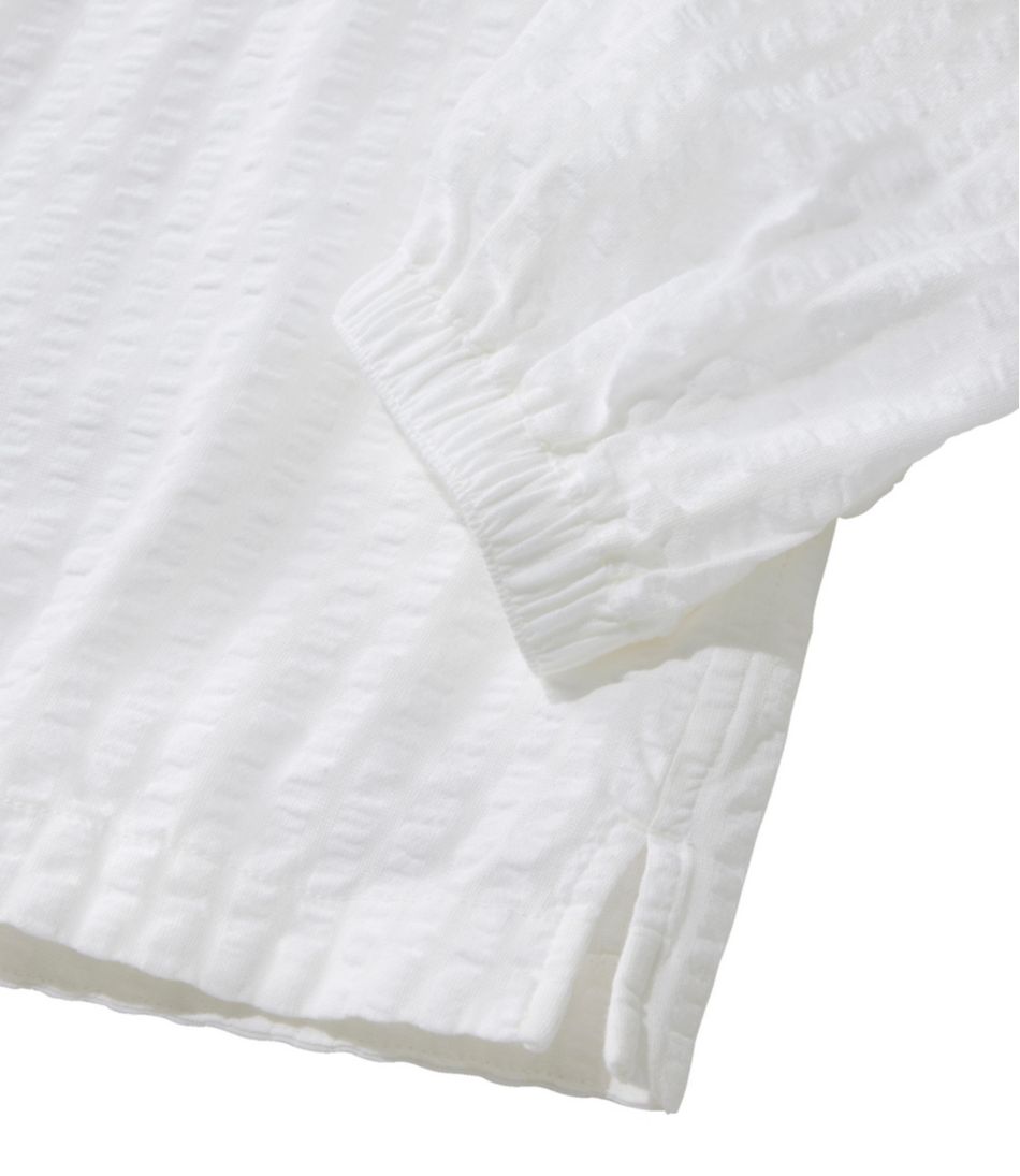 Women's Bean's Seacoast Seersucker Splitneck Shirt | L.L.Bean sale