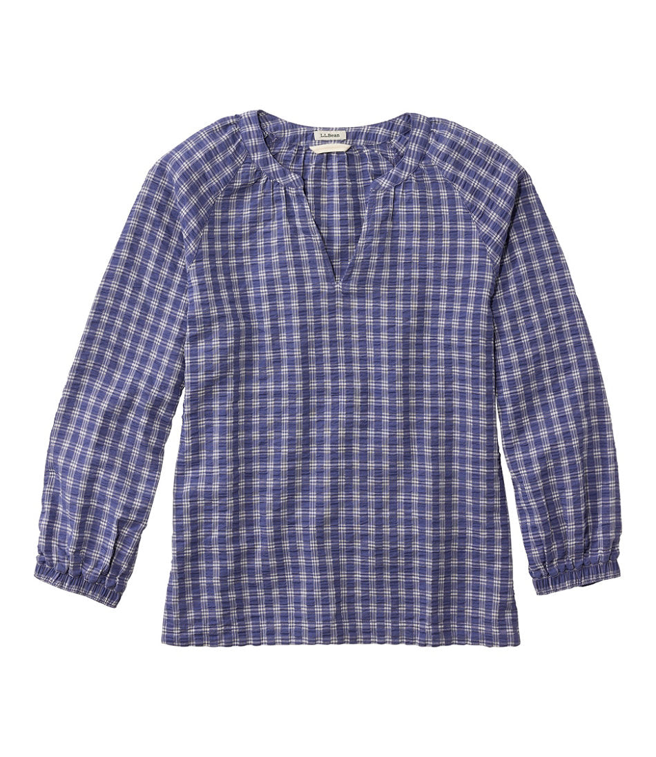 Women's Bean's Seacoast Seersucker Splitneck Shirt | L.L.Bean sale