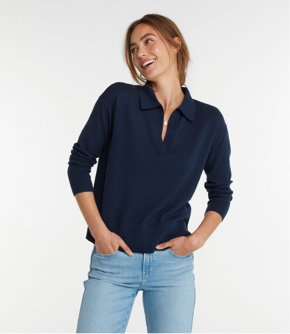Women's Cotton/Cashmere Sweater, Polo | L.L.Bean on sale