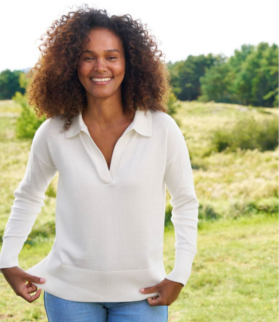 Women's Cotton/Cashmere Sweater, Polo | L.L.Bean on sale