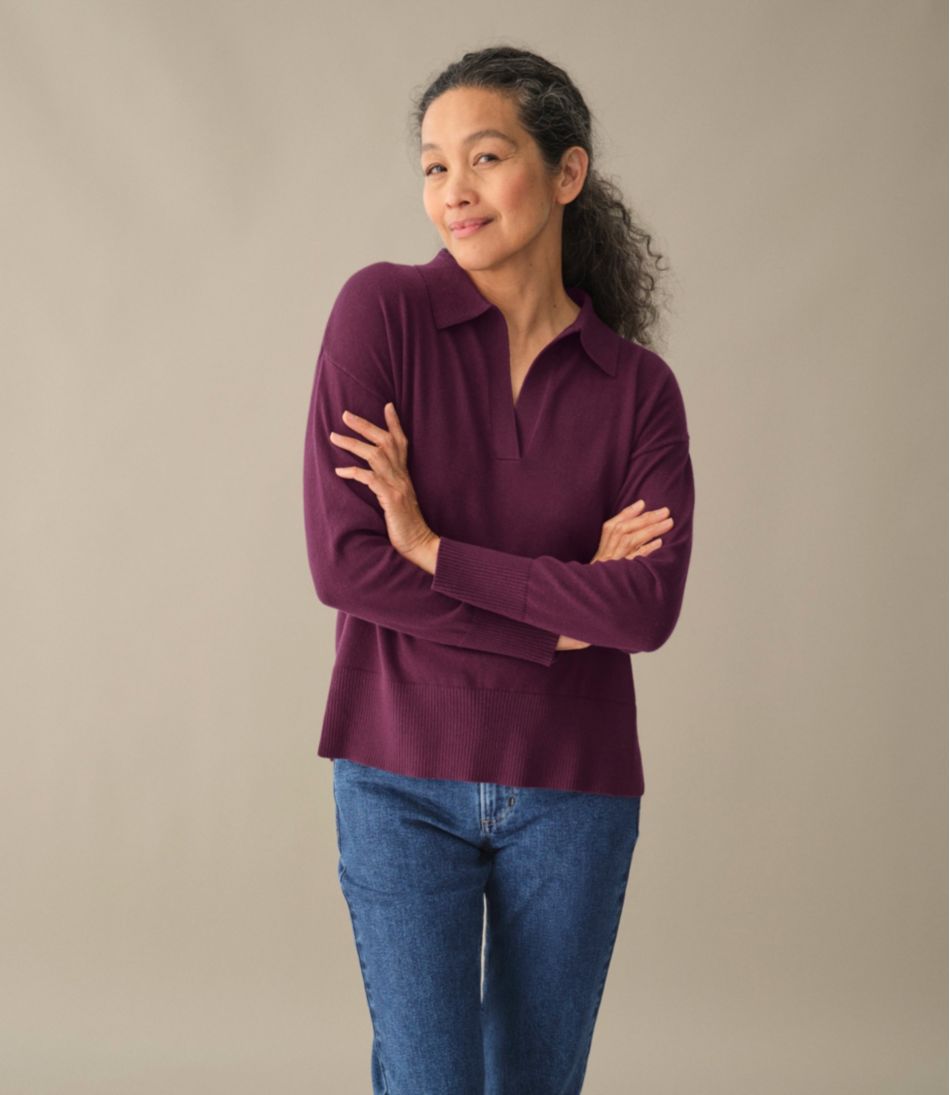 Women's Cotton/Cashmere Sweater, Polo | L.L.Bean on sale