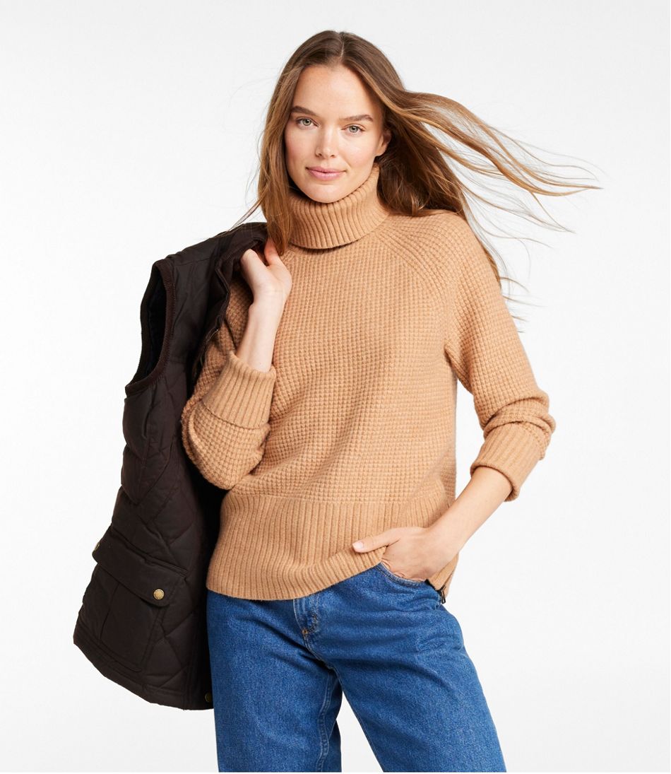 Women's SuperSoft Waffle Sweater, Turtleneck | L.L.Bean outlet