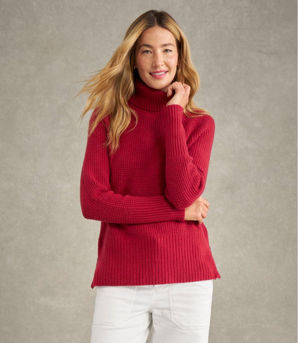 Women's SuperSoft Waffle Sweater, Turtleneck | L.L.Bean outlet