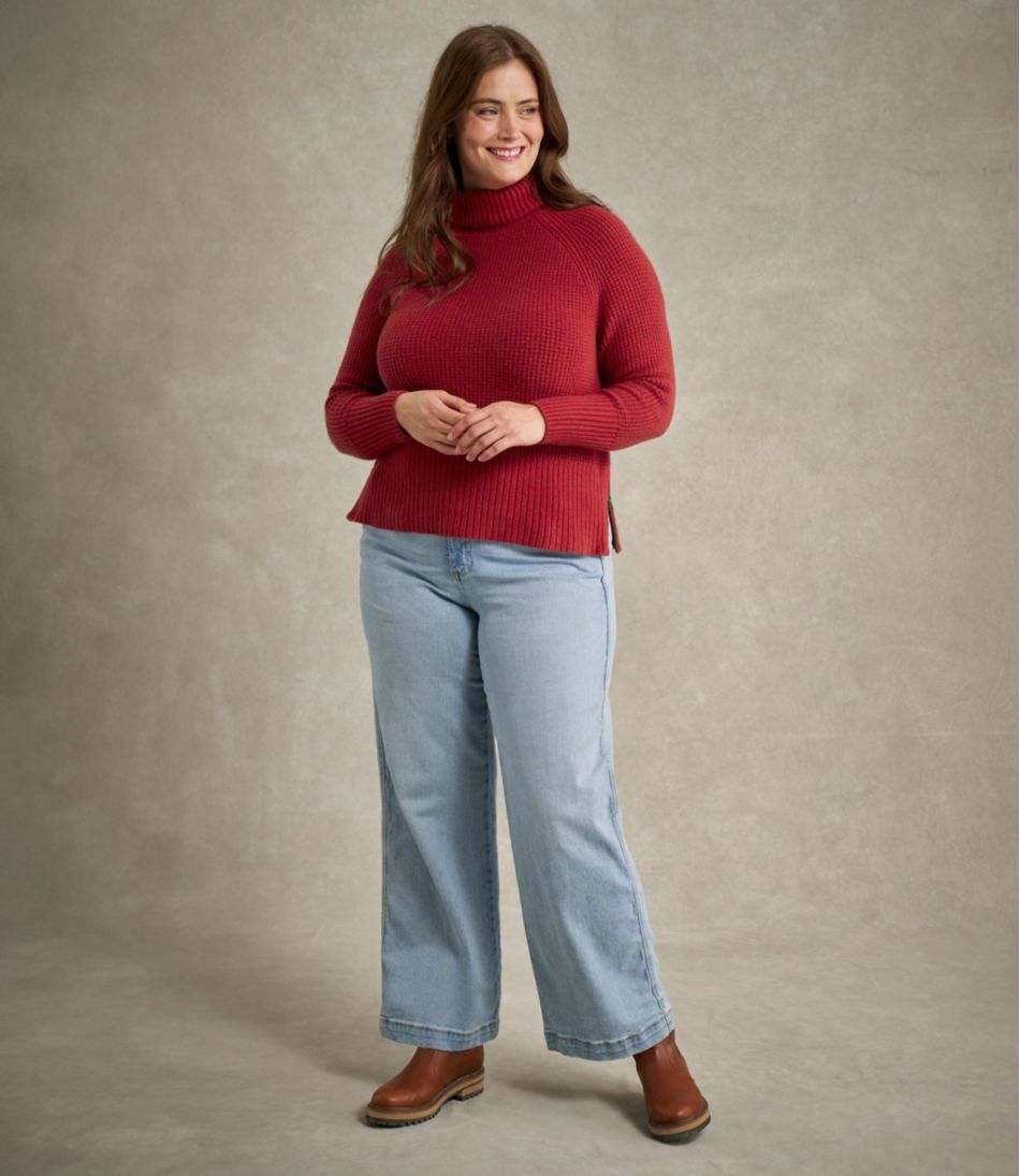 Women's SuperSoft Waffle Sweater, Turtleneck | L.L.Bean outlet