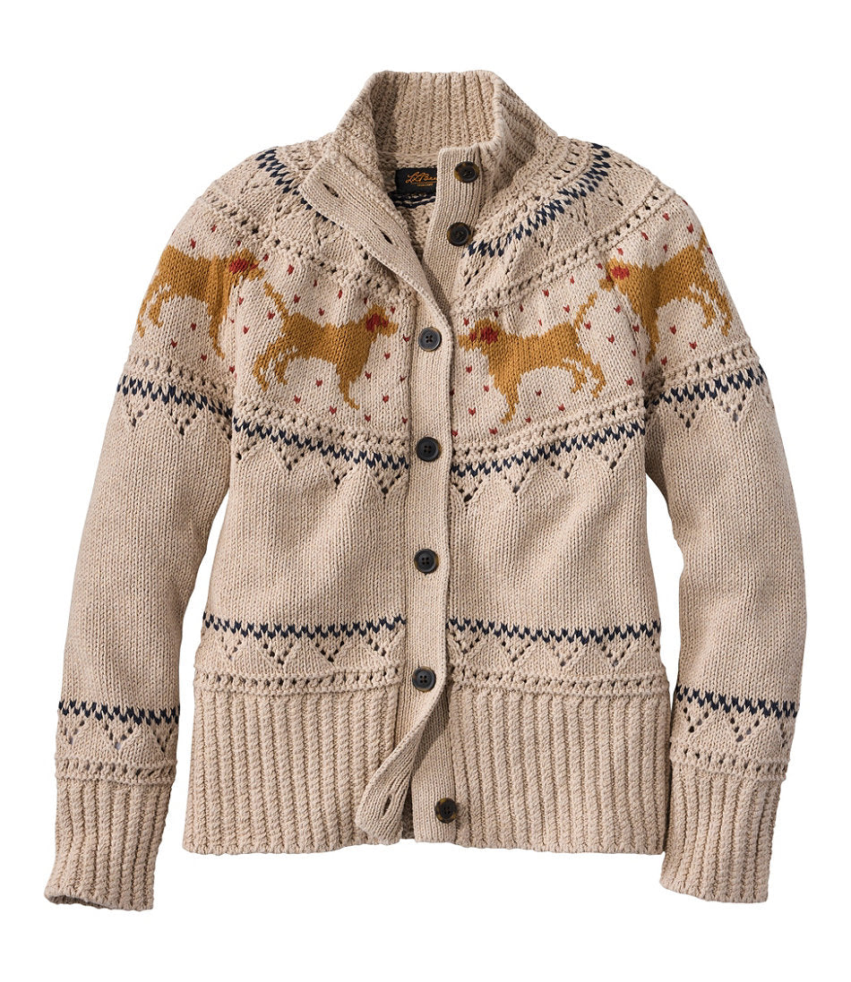 Women's Signature Cotton Fisherman Sweater, Short Cardigan Fair Isle | L.L.Bean online